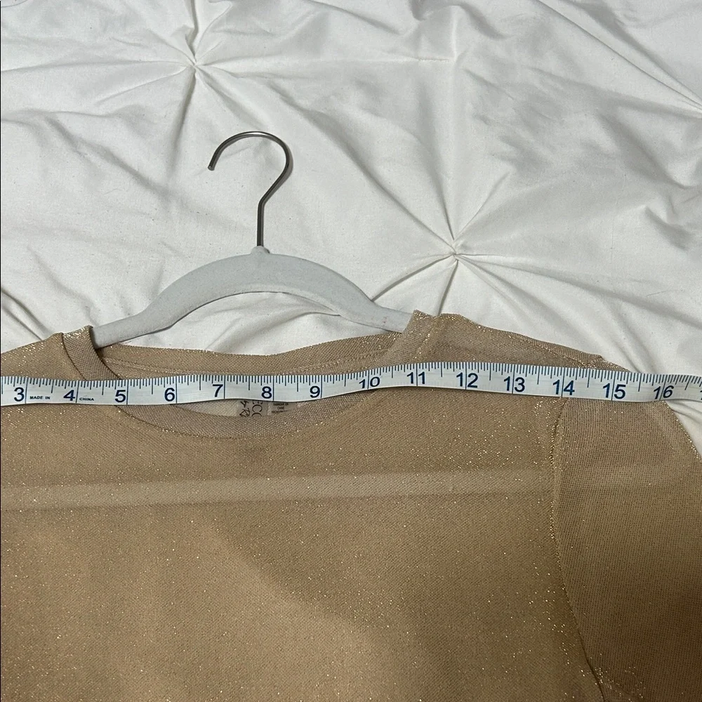 Shimmering Gold Long Sleeve Bodysuit - Picture 5 of 8